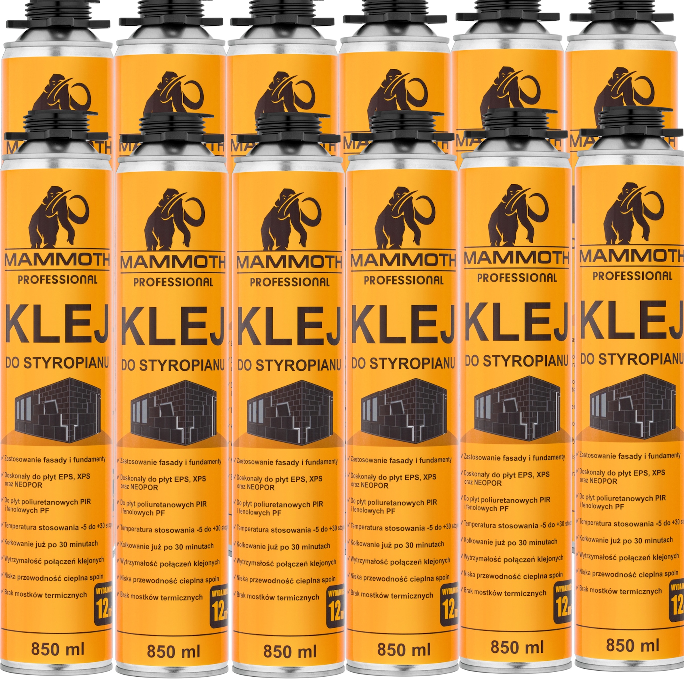 KLEJ DO STYROPIANU 850 ml x 12 sztuk